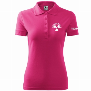 Koszulka POLO damska z nadrukiem TECHNIK RTG RÓŻOWA (40)
