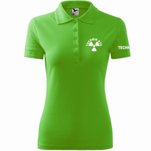 Koszulka POLO damska z nadrukiem TECHNIK RTG ZIELONE JABŁUSZKO (92)