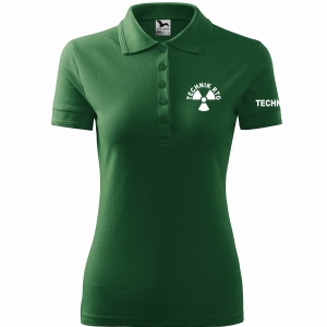 Koszulka POLO damska z nadrukiem TECHNIK RTG ZIELEŃ BUTELKOWA (06)