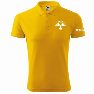 TECHNIK RTG  koszulka POLO męska Z NADRUKIEM ŻÓŁTA (04)