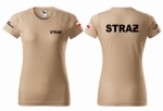Koszulka damska STRAŻ TWOJA MIEJSCOWOŚĆ FLAGA POLSKI haft