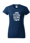 LOVE READING BOOKS  T-shirt Koszulka DAMSKA z nadrukiem NA PREZENT 