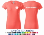 Koszulka damska BASIC FIZJOTERAPEUTA ESKULAP nadruk PRZÓD I TYŁ