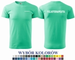 Koszulka męska BASIC FIZJOTERAPEUTA NAPISY nadruk PRZÓD I TYŁ 