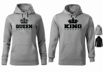 Bluzy dla Par  z kapturem KING QUEEN prezent na walentynki