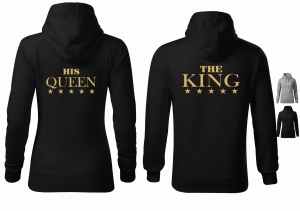 Bluzy dla Par z kapturem THE KING HIS QUEEN  