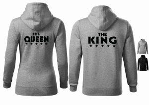 Bluzy dla Par  z kapturem THE KING HIS QUEEN 