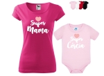 Super Mama  Super Córcia Zestaw koszulka + body dla Mamy i Córki