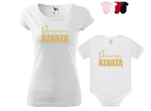 DZIEWCZYNY RZĄDZĄ Zestaw koszulka + body dla Mamy i Córki 