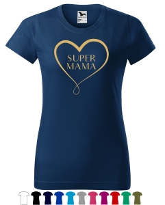 SUPER MAMA serce Koszulka dla Mamy