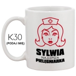 KUBEK DLA PIELĘGNIARKI  prezent -Najlepsza pielęgniarka (imię) 