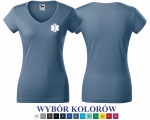 Koszulka damska V-NECK ESKULAP ZNAK MEDYCZNY nadruk PRZÓD