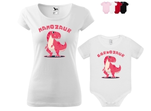 Zestaw koszulka + body dla Mamy i Córki MAMOZAUR CÓRKOZAUR (dtf)