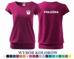 Koszulka damska CITY POŁOŻNA ESKULAP nadruk PRZÓD I TYŁ