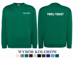 Bluza męska bez kaptura TWÓJ TEKST NAPISY nadruk PRZÓD i TYŁ