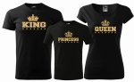 Zestaw koszulek rodzinnych na sesje wakacje 2+1  KING QUEEN PRINCESS 