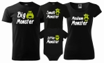 Zestaw koszulek rodzinnych na sesje wakacje 2+2 BIG MEDIUM LITTLE SMALL MONSTER