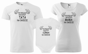 Zestaw koszulek rodzinnych na sesje wakacje 2+1 TAK WYGLĄDA NAJLEPSZY TATA, SYN, NAJLEPSZA MAMA NA ŚWIECIE