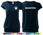 Koszulka damska CITY MASAŻYSTA nadruk PRZÓD I TYŁ