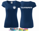 Koszulka damska PURE FIZJOTERAPEUTA ESKULAP nadruk PRZÓD I TYŁ