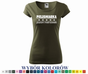 Pielęgniarka poziom mistrzowski koszulka dla pielęgniarki PURE