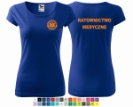Koszulka damska PURE RATOWNICTWO MEDYCZNE nadruk PRZÓD I TYŁ 
