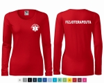 Koszulka damska z długim rękawem SLIM FIZJOTERAPEUTA nadruk PRZÓD I TYŁ