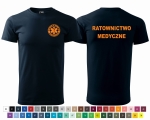 Koszulka męska BASIC RATOWNICTWO MEDYCZNE nadruk PRZÓD I TYŁ 