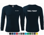 Koszulka męska z długim rękawem TWÓJ TEKST NAPISY nadruk PRZÓD I TYŁ  