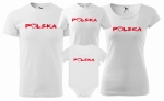 Zestaw koszulek rodzinnych na sesje wakacje 2+2 DLA KIBICÓW POLSKA serduszko