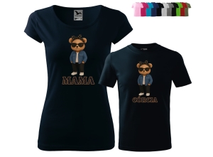 MAMA CÓRCIA MISIE  Zestaw koszulek dla Mamy i Córki (dtf)