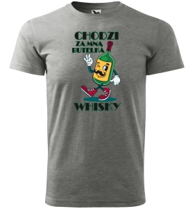 Koszulka męska CHODZI ZA MNĄ BUTELKA WHISKY (dtf)
