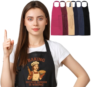 Fartuch kuchenny BAKING BECAUSE MURDER IS WRONG (JHK)