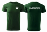 WYPRZEDAŻ 1 SZT ROZMIAR 3XL FIZJOTERAPEUTA męska koszulka BASIC  z ESKULAPEM ZIELEŃ BUTELKOWA