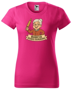 BABCIA RZĄDZI DZIADKIEM   Koszulka dla Babci  