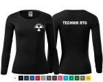 Koszulka damska z długim rękawem Fit-T LS TECHNIK RTG nadruk PRZÓD I TYŁ