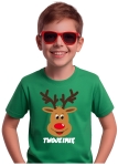 Koszulka JUNIOR świąteczna dla chłopca RENIFER + TWOJE IMIĘ