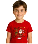 Koszulka JUNIOR świąteczna  RENIFER I MIKOŁAJ + IMIĘ