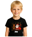 Koszulka JUNIOR świąteczna RENIFER I MIKOŁAJ + IMIĘ