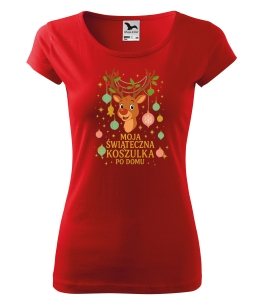 Koszulka damska świąteczna MOJA ŚWIĄTECZNA KOSZULKA PO DOMU