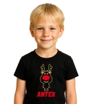 Koszulka junior świąteczna  RENIFER NOGI + IMIĘ