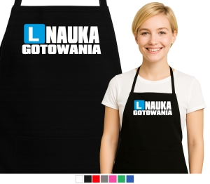 Fartuch kuchenny NAUKA GOTOWANIA prezent na urodziny