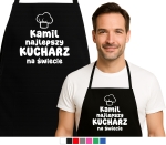 Fartuch kuchenny  IMIĘ + NAJLEPSZY KUCHARZ NA ŚWIECIE