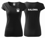 WYPRZEDAŻ 1szt. rozmiar M Koszulka damska PURE SALOWA nadruk PRZÓD I TYŁ -  CZARNA 
