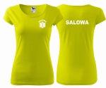 WYPRZEDAŻ 1szt. rozmiar L Koszulka damska PURE SALOWA nadruk PRZÓD I TYŁ -  LIMETKA