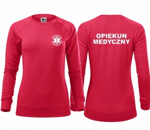 WYPRZEDAŻ 1szt. rozmiar XL Bluza DAMSKA OPIEKUN MEDYCZNY CZERWONY MELANŻ (M7) 