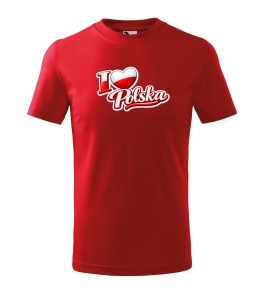 Koszulka dziecięca I LOVE POLSKA Patriotyczna 