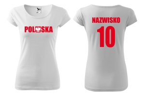 Koszulka damska POLSKA TWOJE NAZWISKO NUMER  