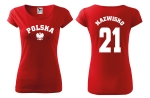 Koszulka damska POLSKA TWOJE NAZWISKO NUMER  