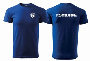 WYPRZEDAŻ 1szt rozmiar XL FIZJOTERAPEUTA męska koszulka BASIC  z ESKULAPEM -  CHABROWA